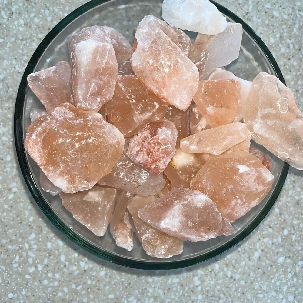 PINK HIMALAYAN rock salt 5 pounds of variety sizes of Himalayan rock salt